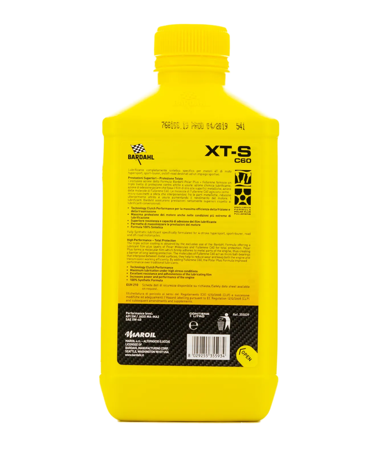 Bardahl Olio Moto XT4-S C60 4T 5W40 Racing Hypersport & Off-Road 1